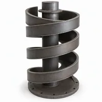 Abrasive Separator Scroll AR plate in heavy-duty steel with spiral flights on white background