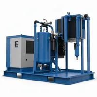 Industrial aftercooler air dryer skid plant on white background