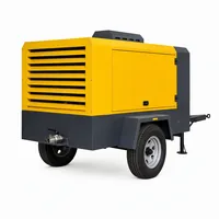 Diesel portable air compressor for sandblasting on white background
