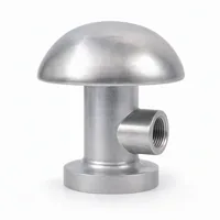 Aluminum mushroom valve for sand blasting machine, front studio view