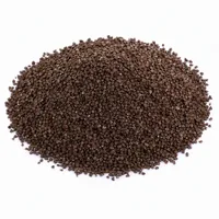 Brown Aluminum Oxide 12 mesh abrasive grit in a mound on white background