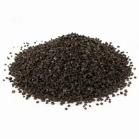 Aluminum Oxide 20 mesh angular brown grit mound on white background