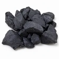 Black Aluminum Oxide 24 mesh angular abrasive grains on white background