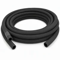 Coiled 13 mm ID 30 m heavy-duty rubber blast hose on white background