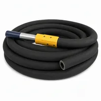 Industrial 32 mm ID blast hose coiled on white background