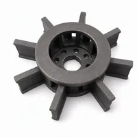 Manganese steel blast wheel impeller with eight curved vanes and central bore
