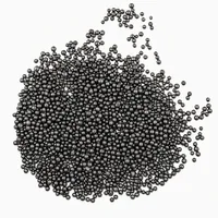 Cast Steel Shot S110 spherical abrasive media mound on white background