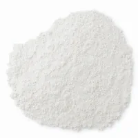 Fine off-white ceramic powder mound for thermal spray coating on white studio background