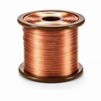Precision-wound bright copper wire coil on industrial spool for thermal spray