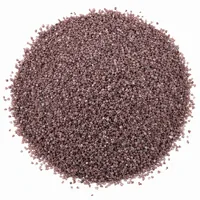 Close-up mound of Garnet Sand 150 mesh abrasive particles on white background