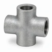 15 mm GI Cross Fitting with four threaded sockets on white background