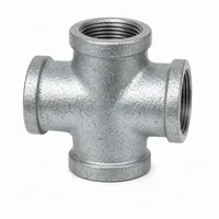 GI Cross Fitting 25 mm four-way threaded pipe connector on white background