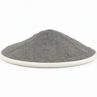 Mcraiy dark grey metallic thermal spray coating powder mound on white background