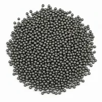 Mild Steel Shot spherical abrasive media on white background
