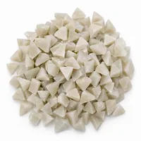 Mound of Plastic Abrasive 46 mesh angular granules on white background