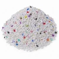 Mound of fine 90 mesh plastic abrasive granules for industrial blasting