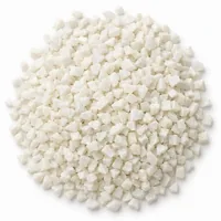 Plastic Media Type II 30 mesh angular urea abrasive particles on white background