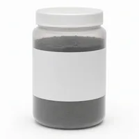 White plastic bottle of Pure Metals and Metals Alloys thermal spray powder on white background