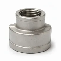 Stainless Steel 25x20 mm Reducing Socket hexagonal fitting on white background