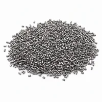 Steel Cut Wire Shot S780 cylindrical conditioned abrasive particles on white background