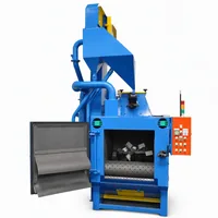 Industrial 7 cu ft Tumblast Shot Blasting Machine with rubber belt mechanism on white background