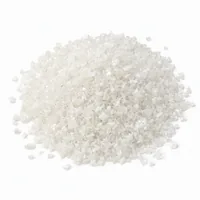 Virgin Aluminum Oxide 12 mesh white abrasive grit mound on white background