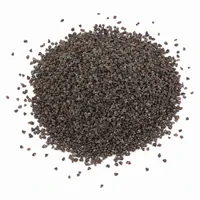 Virgin Aluminum Oxide 16 mesh brown abrasive grit mound on white background